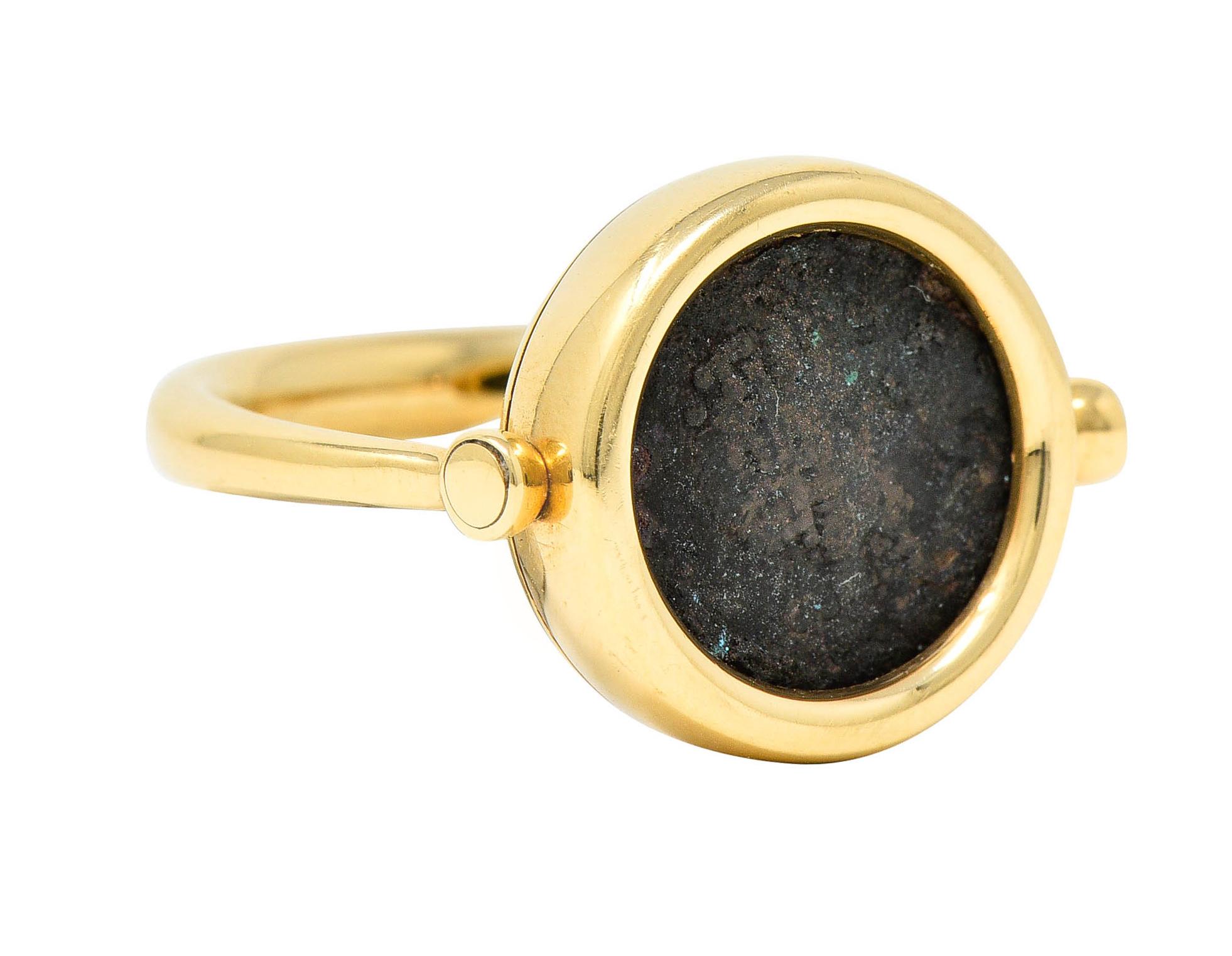 Bulgari Antike Münze 18 Karat Gold Monete Arcadius Flip Ring (Zeitgenössisch)