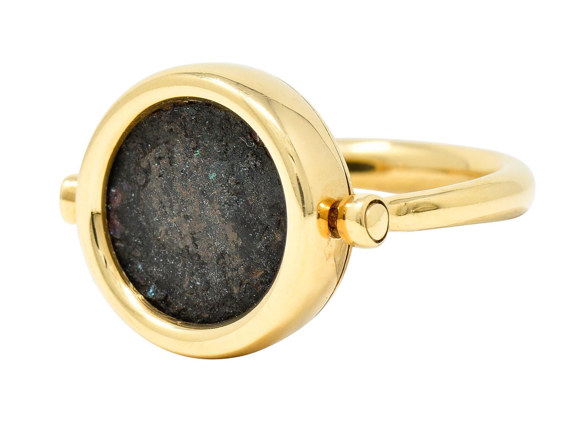 Bulgari Antike Münze 18 Karat Gold Monete Arcadius Flip Ring 2