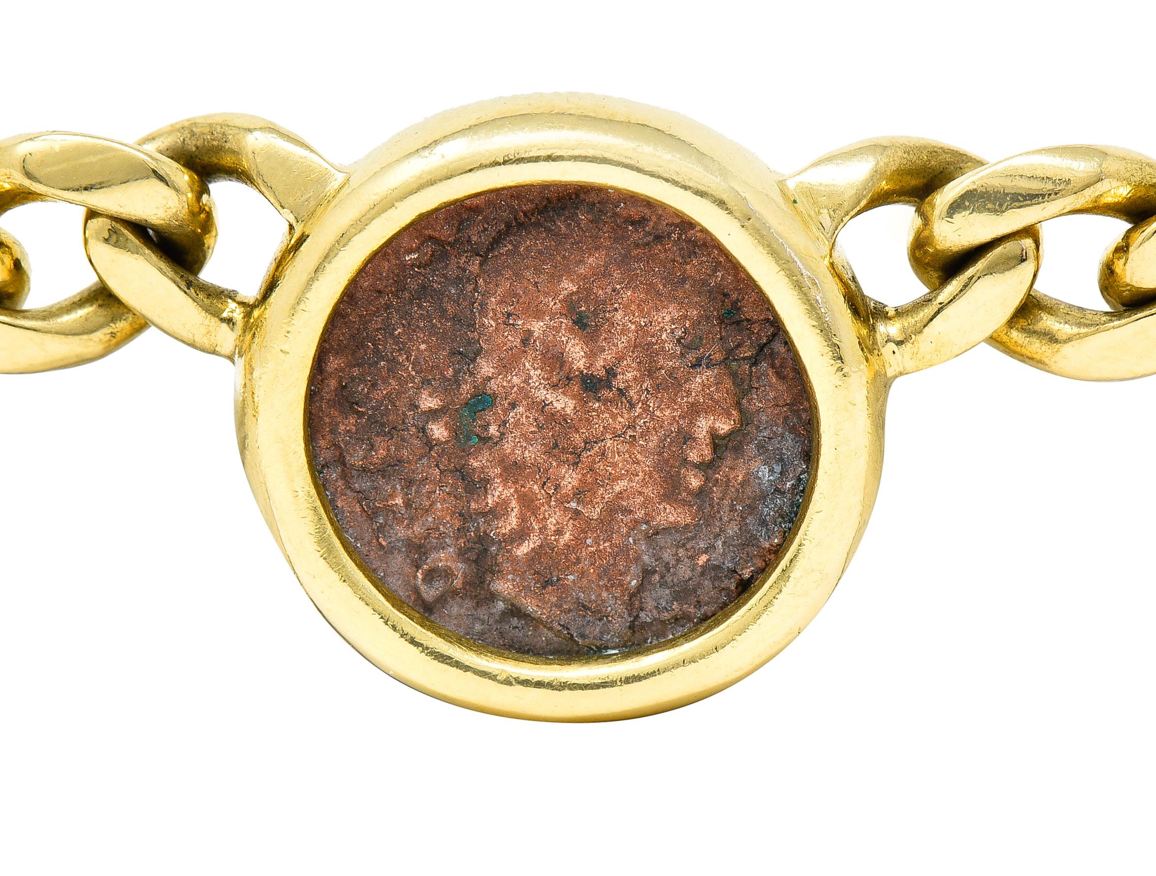 Contemporary Bulgari Ancient Coin 18 Karat Gold Roman Constantine Monete Vintage Necklace