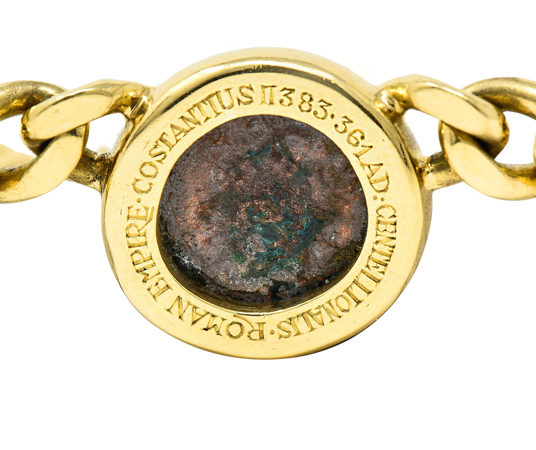 Bulgari Antike Münze 18 Karat Gold römische Constantine Monete Vintage Halskette 2
