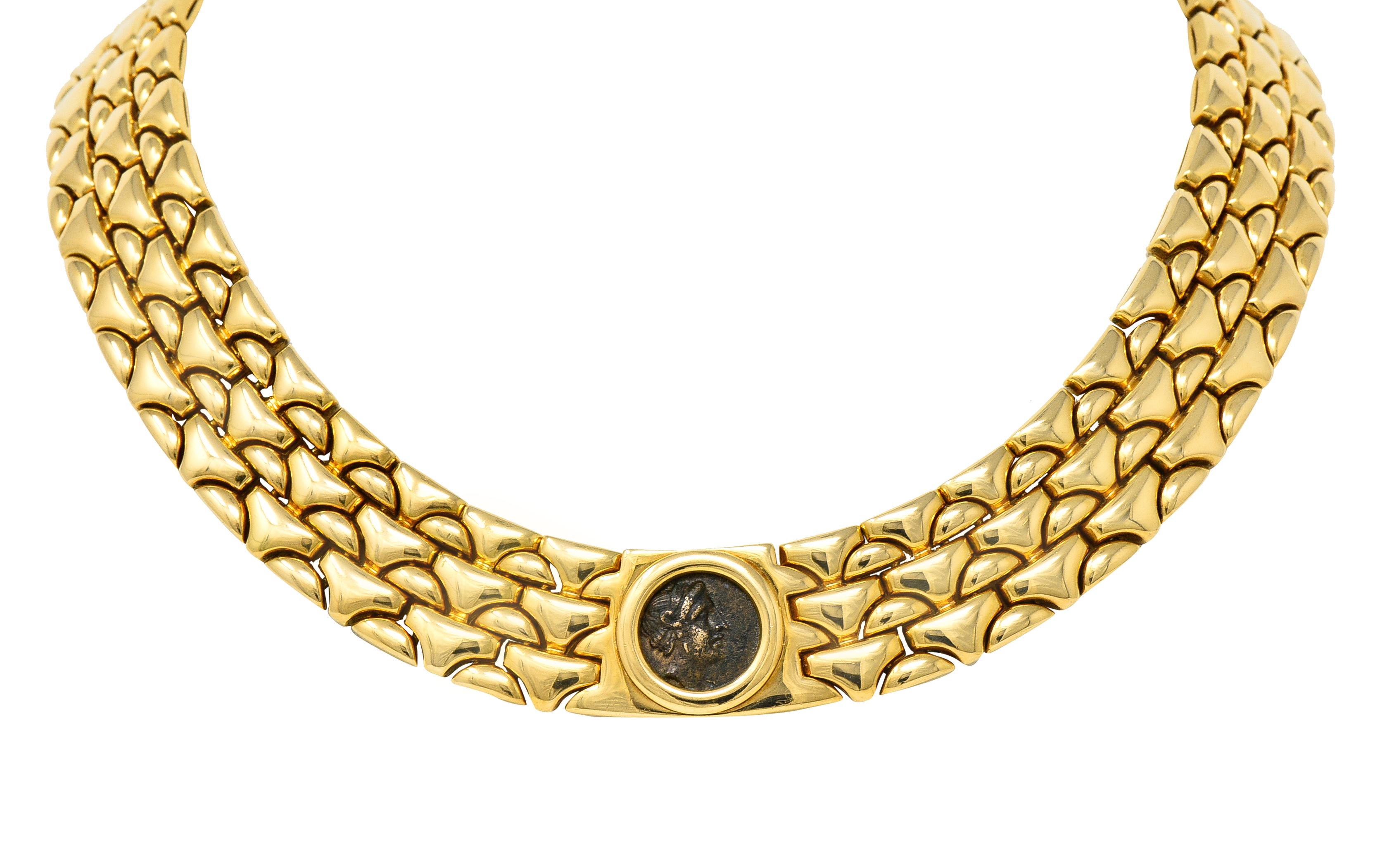 Bulgari Ancient Coin 18 Karat Yellow Gold Apollo Moneté Collar Vintage Necklace 7