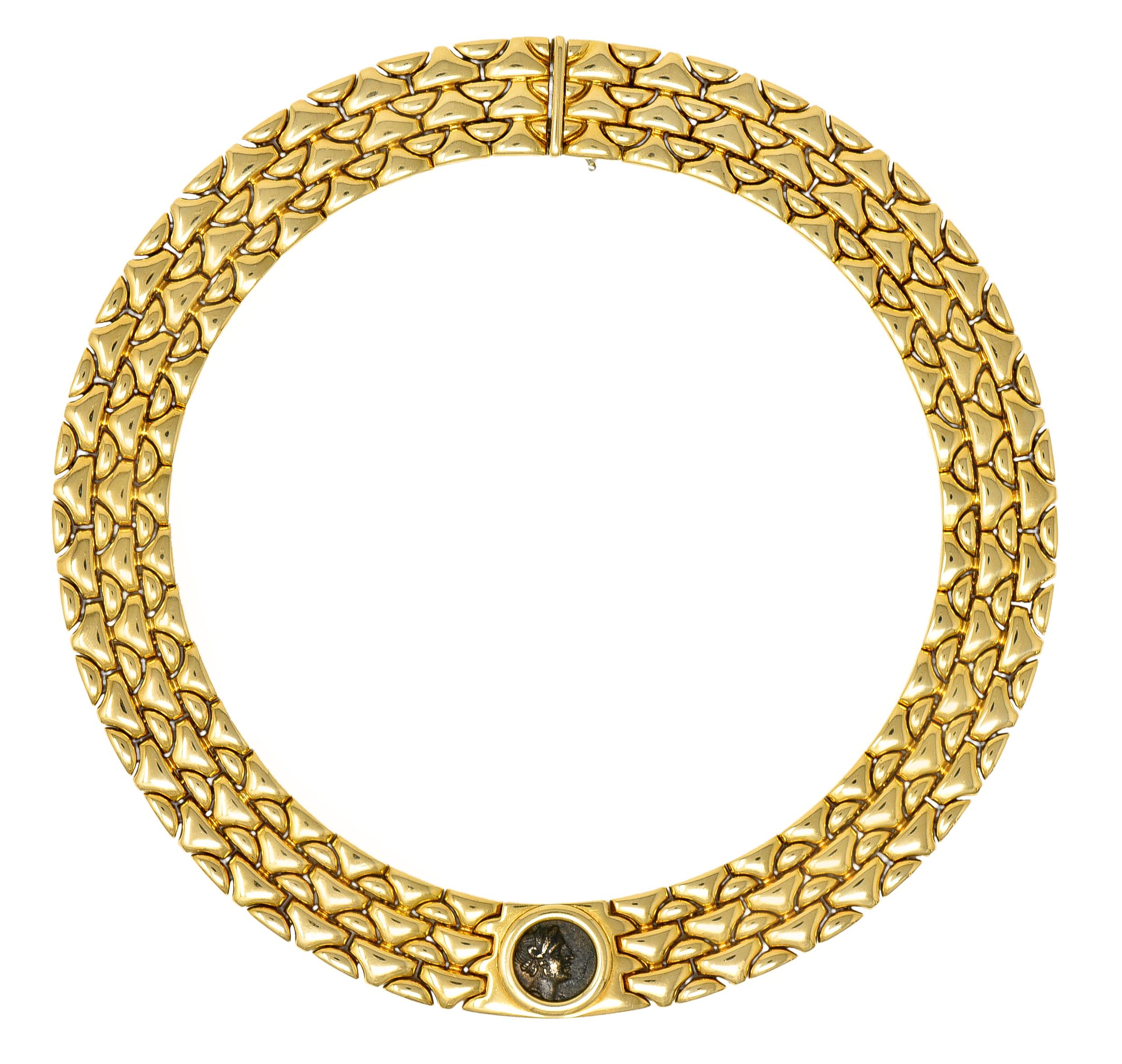 Bulgari Ancient Coin 18 Karat Yellow Gold Apollo Moneté Collar Vintage Necklace 8
