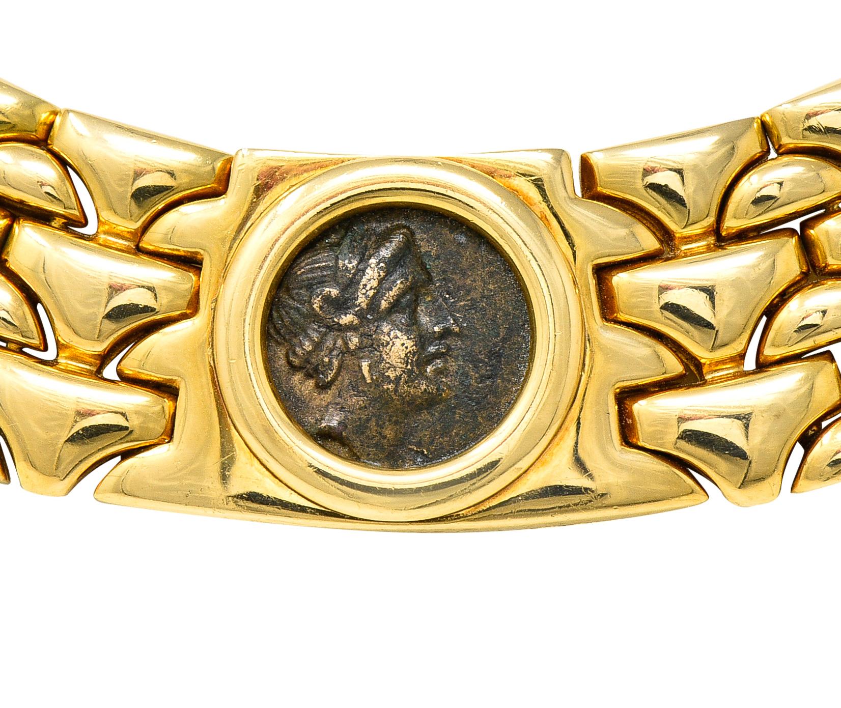 Bulgari Ancient Coin 18 Karat Yellow Gold Apollo Moneté Collar Vintage Necklace 3
