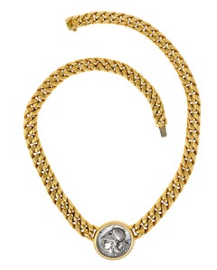 Bulgari Ancient Coin 18 Karat Yellow Gold Athena Pegasus Monete Station Necklace