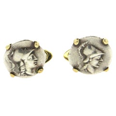 Bulgari Ancient Coin Gold Cufflinks