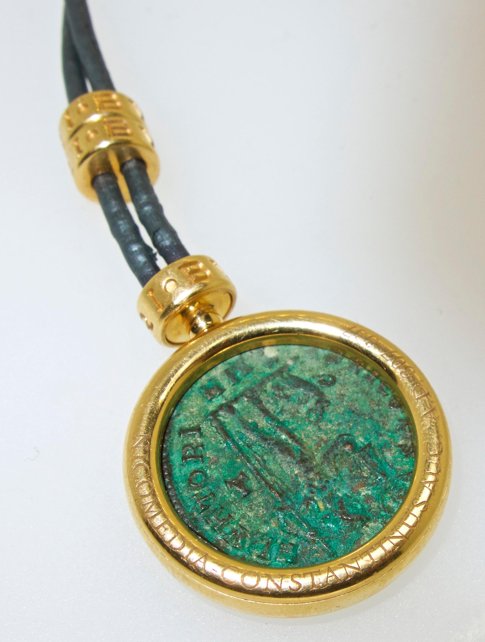 Bulgari Ancient Coin Gold Necklace In Excellent Condition In Aspen, CO