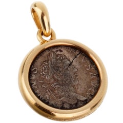 Vintage Bulgari Ancient Coin Gold Pendant Necklace