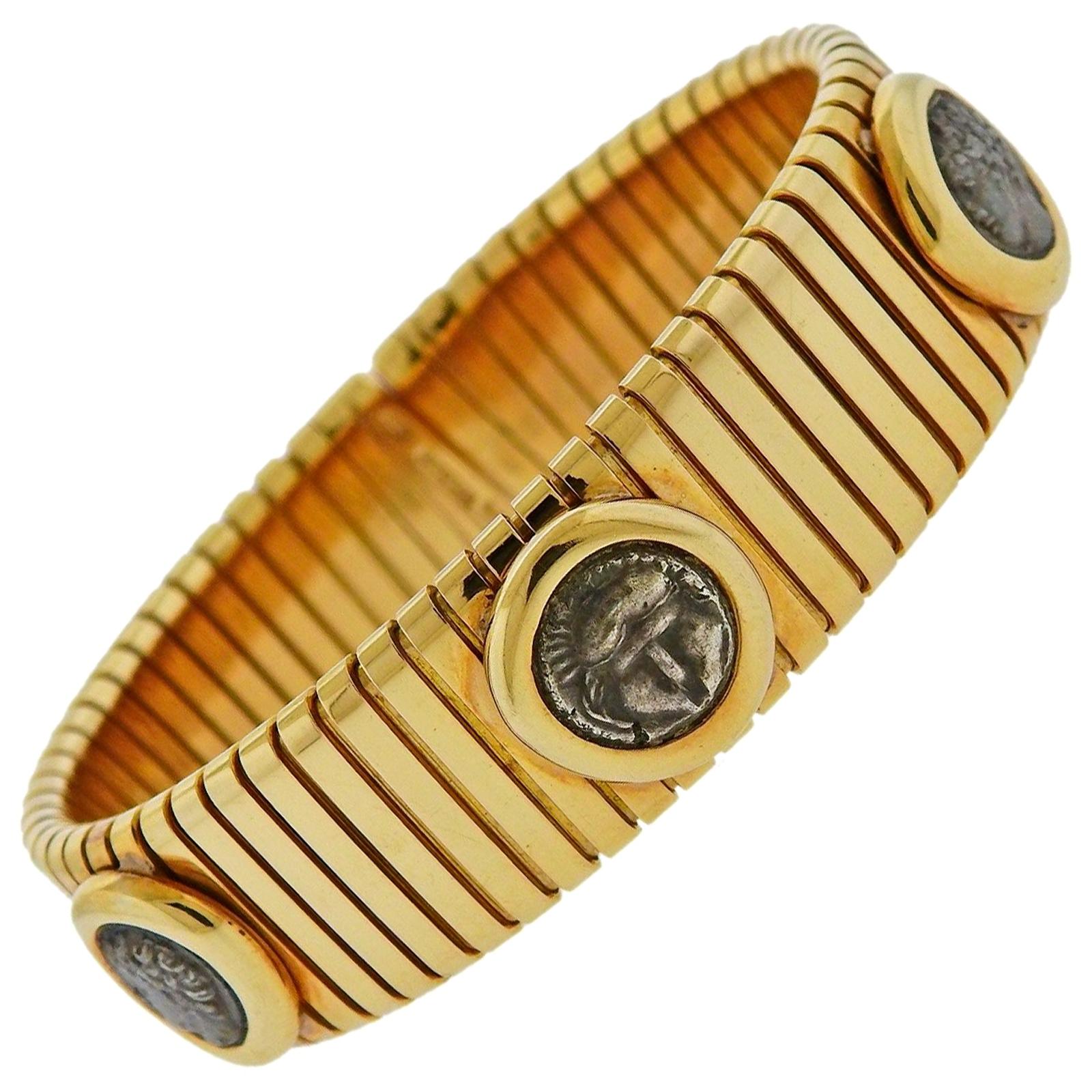 Bulgari Ancient Coin Gold Tubogas Bracelet