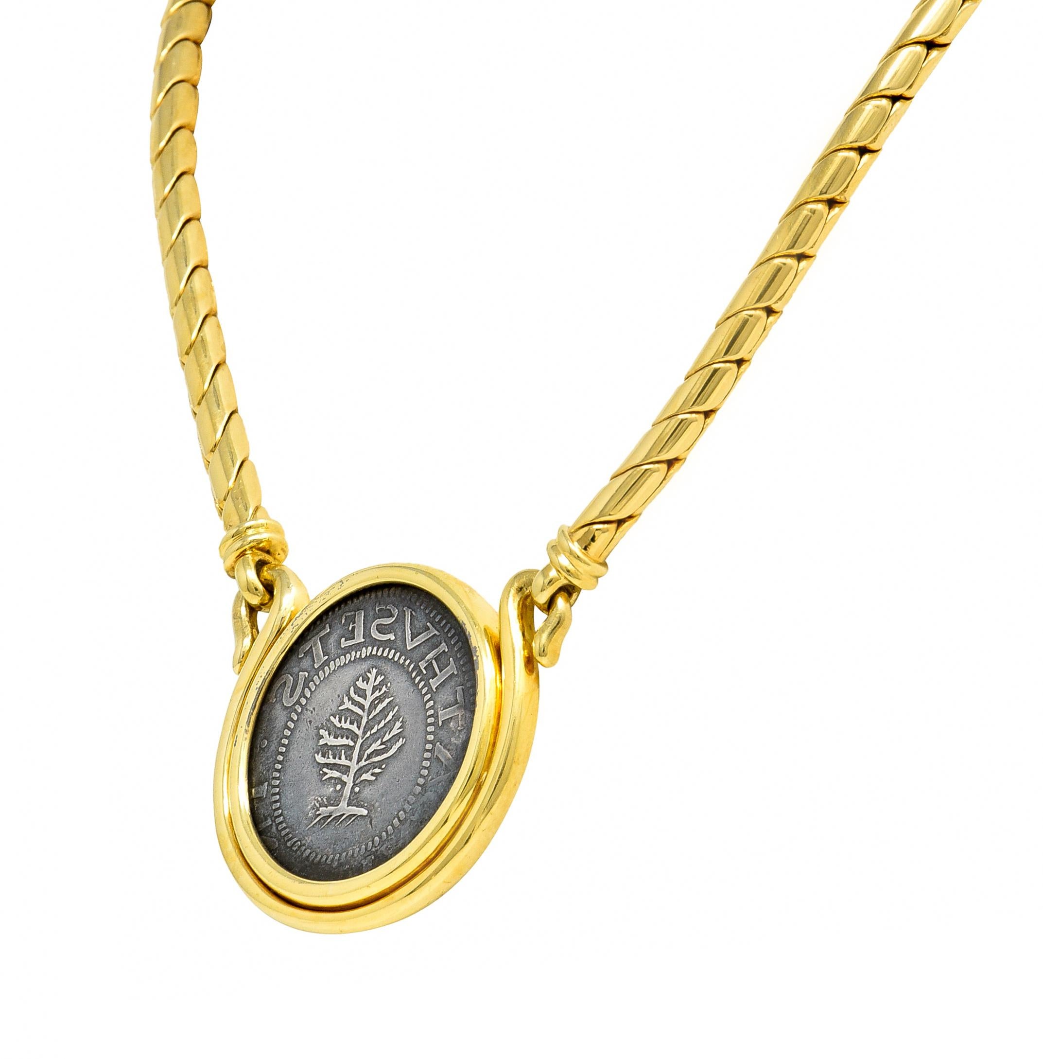 Contemporary Bulgari Ancient Coin New England Monete Vintage Georges L'Enfant Chain Necklace