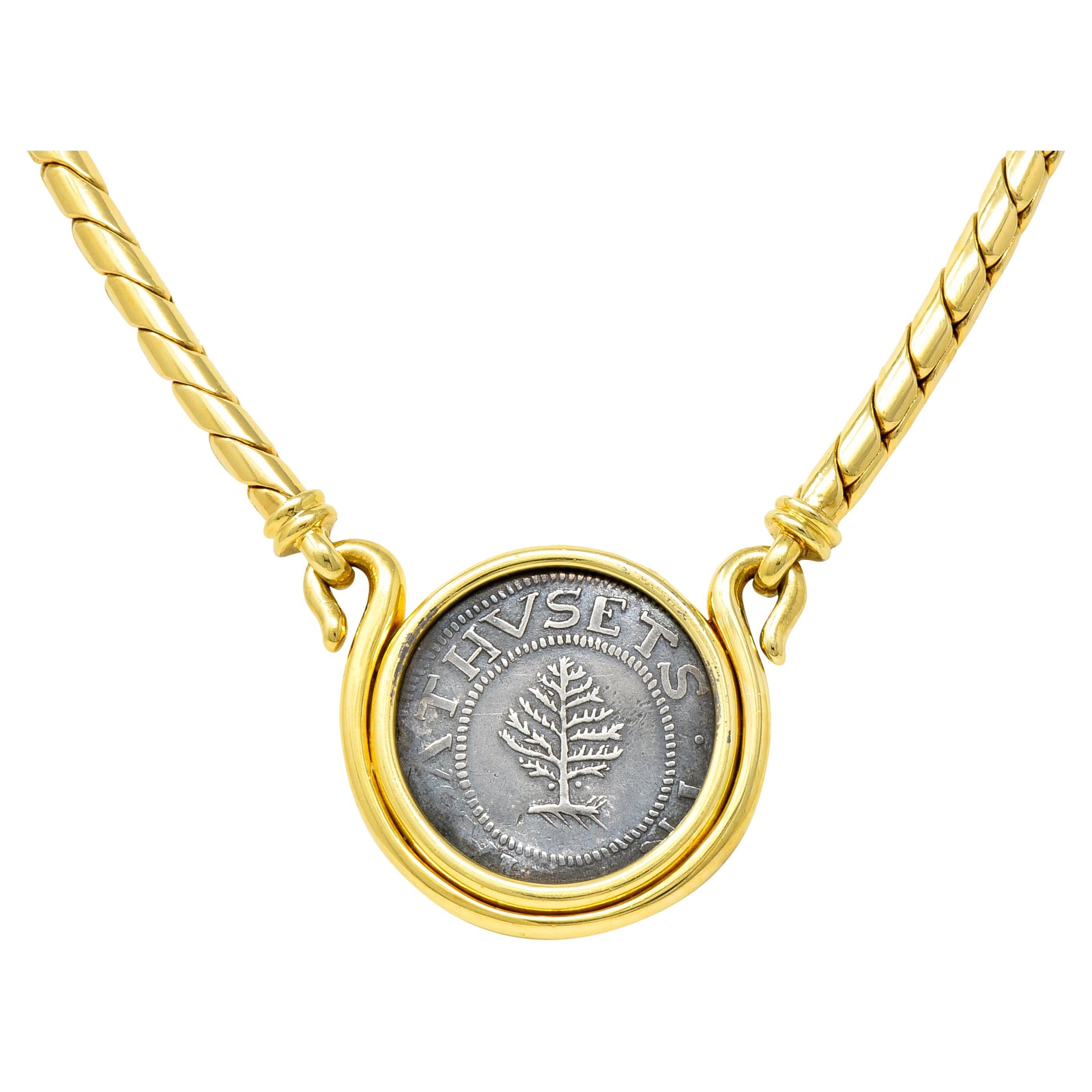 Bulgari Ancient Coin New England Monete Vintage Georges L'Enfant Chain Necklace