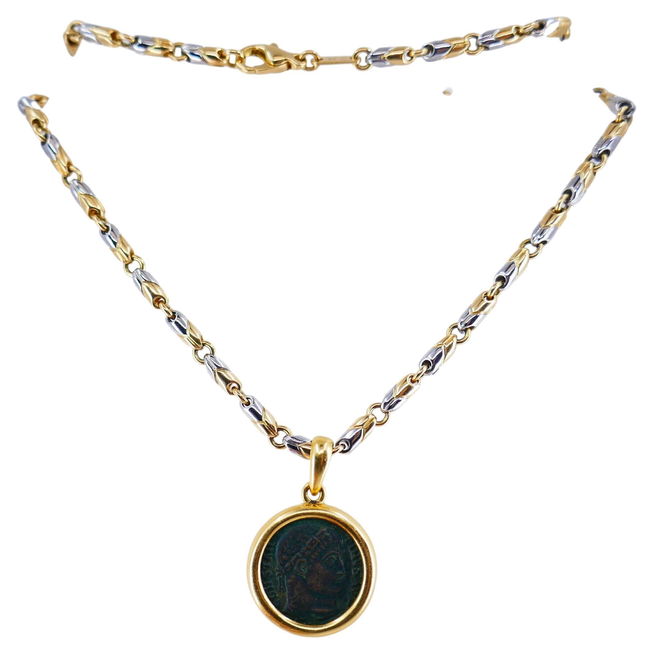 Bulgari Ancient Coin Pendant and Doppio Cuore Necklace 3