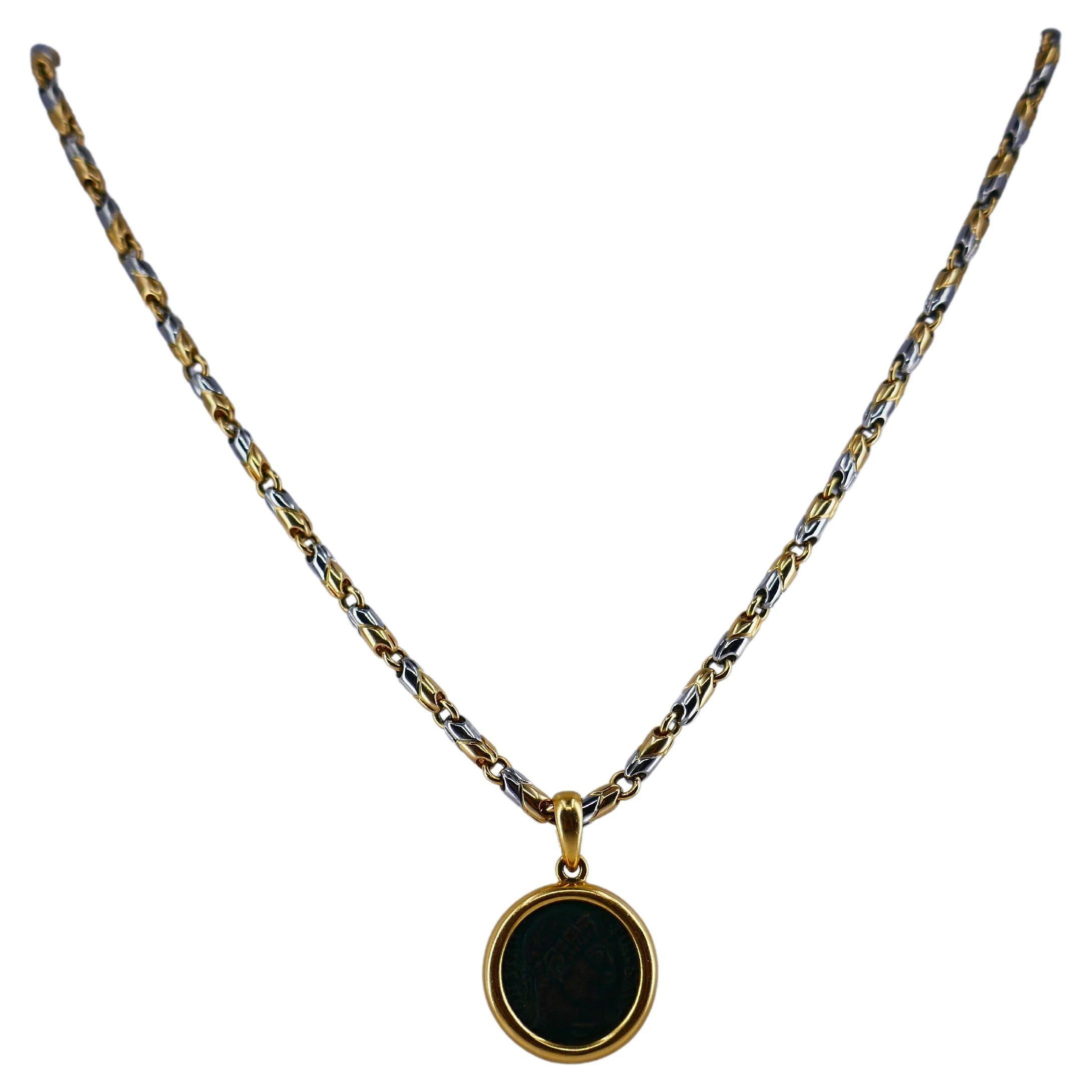 Bulgari Ancient Coin Pendant and Doppio Cuore Necklace 1