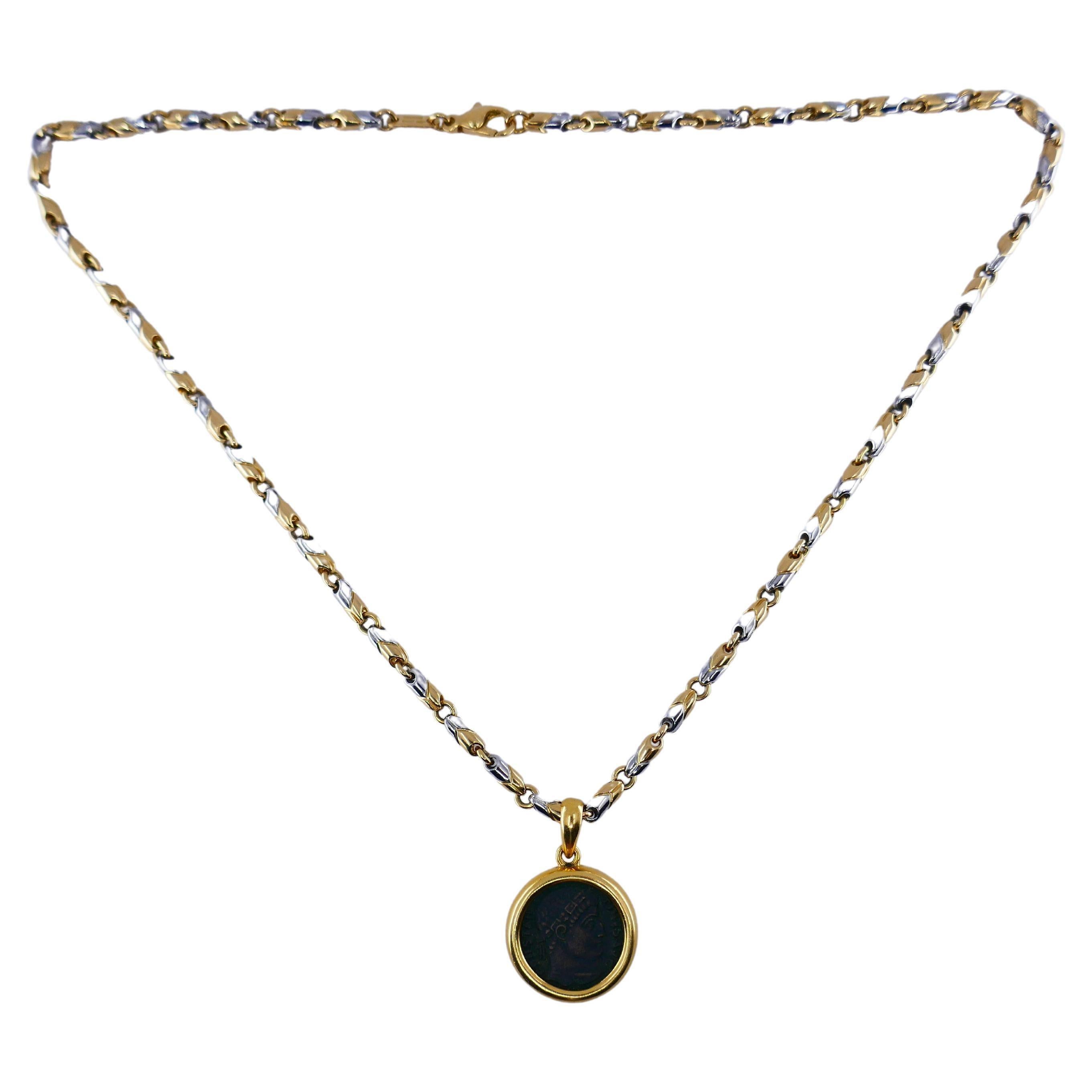 Bulgari Ancient Coin Pendant and Doppio Cuore Necklace 2