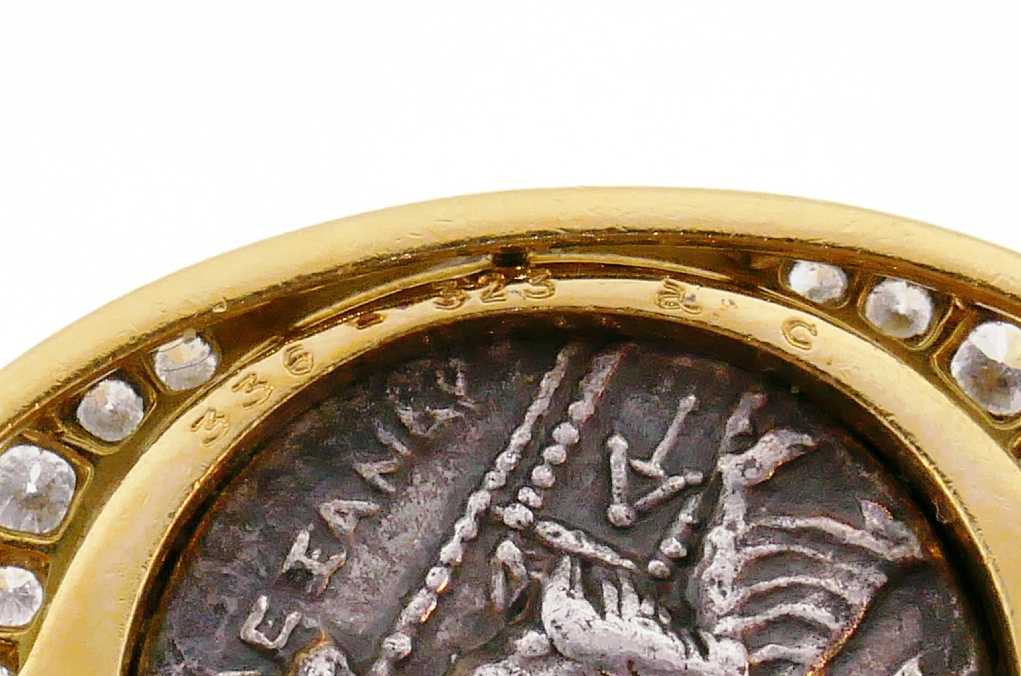 Bulgari Ancient Coin Yellow Gold Chain Necklace with Diamond Bvlgari 4