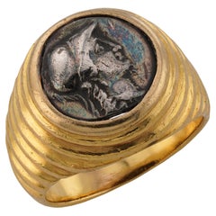BULGARI Anillo de oro amarillo de 18 quilates de la antigua moneda griega Monete Imperial Gold