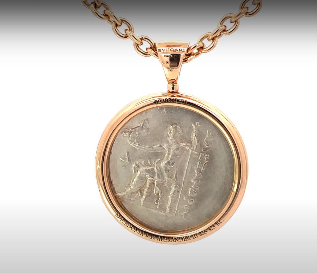 Women's Bulgari Ancient Macedonian Coin Pendant Necklace, 18k Rose Gold
