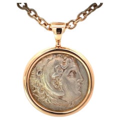 Bulgari Ancient Macedonian Coin Pendant Necklace, 18k Rose Gold
