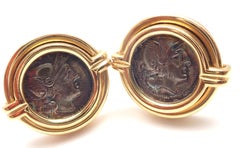 Bulgari Ancient Roman Coin Gold Cufflinks