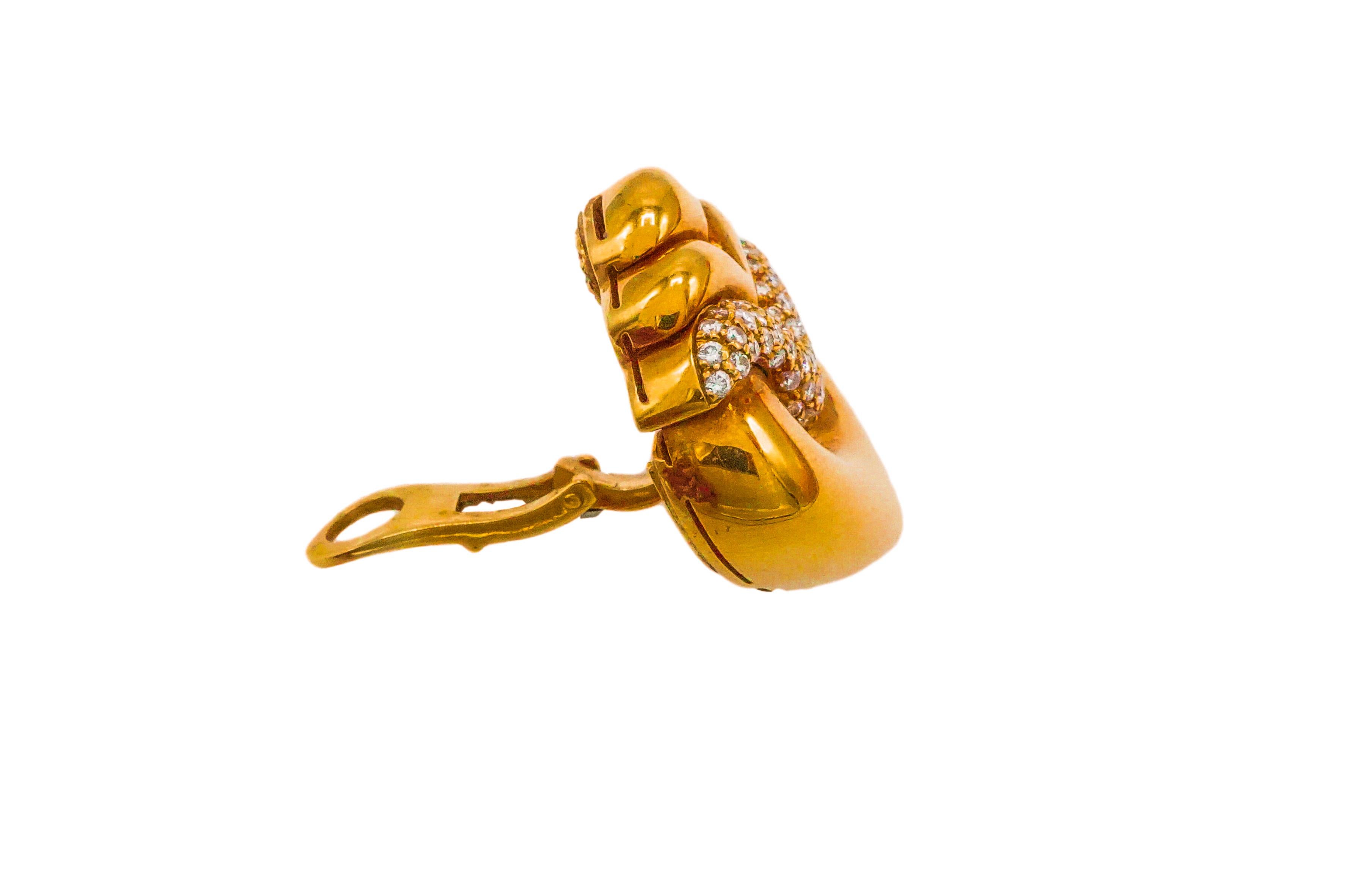 Pendientes Bulgari de oro y diamantes Moderno en venta
