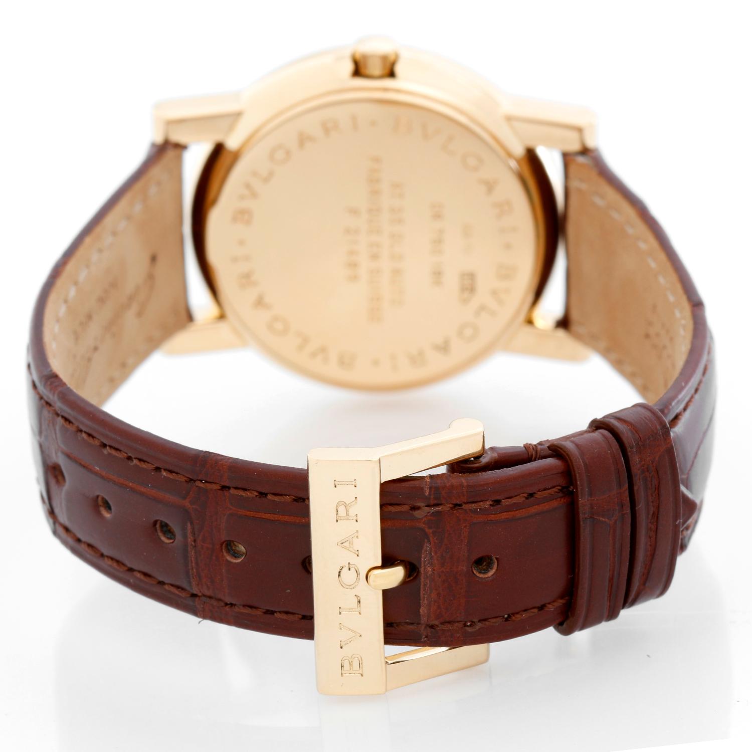 Bulgari Anfiteatro Automatic 18 Karat Yellow Gold Watch AT35GLD In Excellent Condition In Dallas, TX