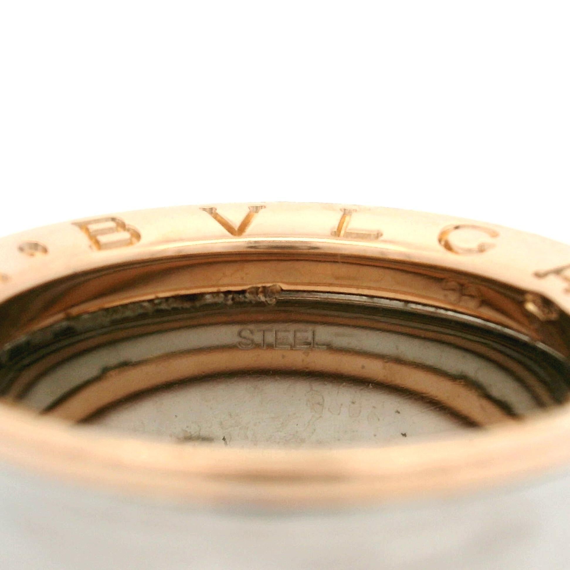Anello Bulgari Anish Kapoor in oro rosa 18 carati con fascia concava in acciaio inossidabile B.Zero1 In condizioni ottime in vendita a Montclair, NJ