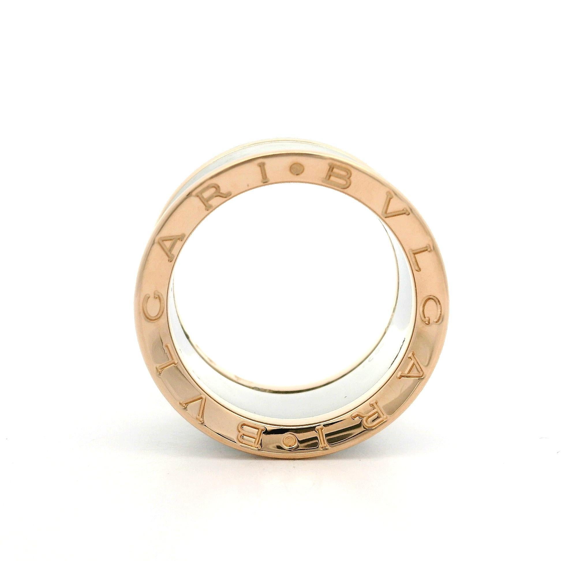 Anello Bulgari Anish Kapoor in oro rosa 18 carati con fascia concava in acciaio inossidabile B.Zero1 in vendita 2