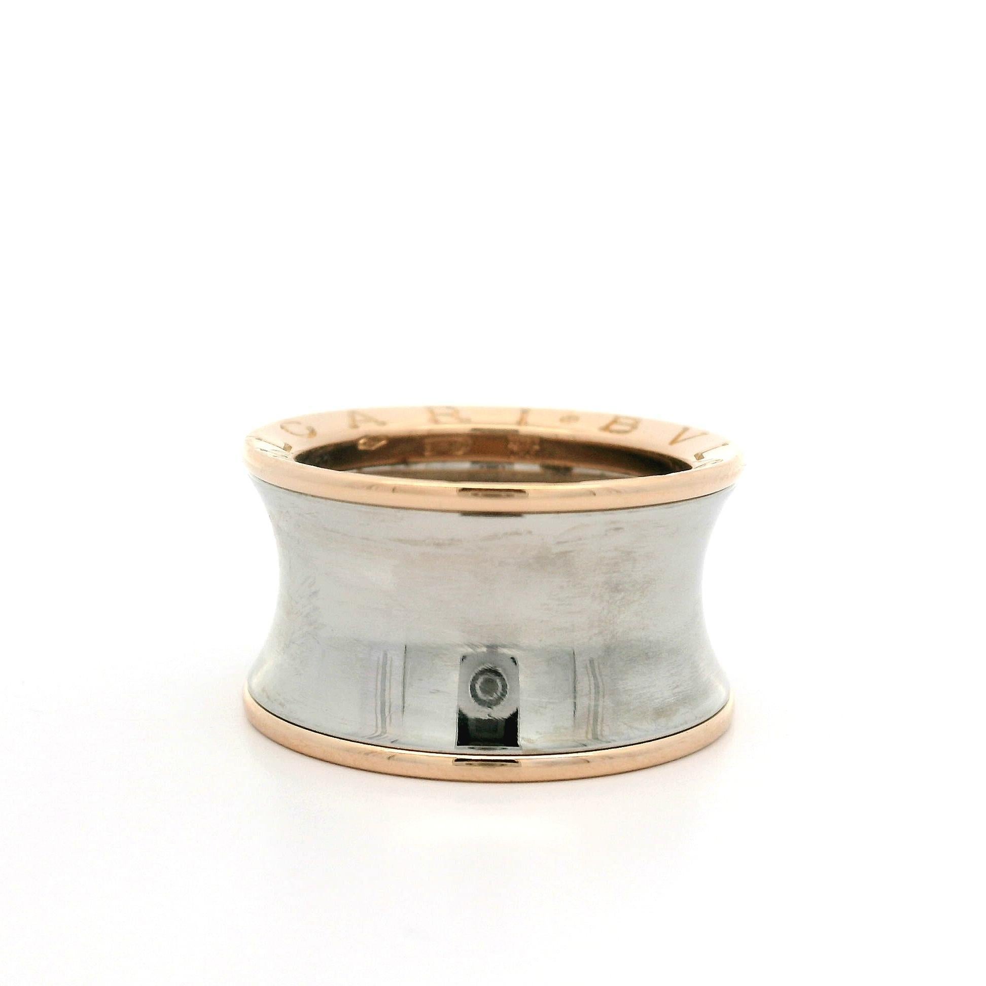 Anello Bulgari Anish Kapoor in oro rosa 18 carati con fascia concava in acciaio inossidabile B.Zero1 in vendita 4