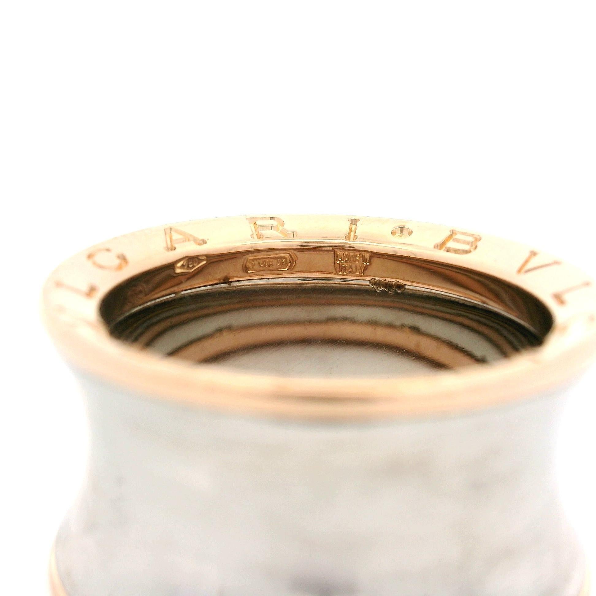 Anello Bulgari Anish Kapoor in oro rosa 18 carati con fascia concava in acciaio inossidabile B.Zero1 in vendita 5