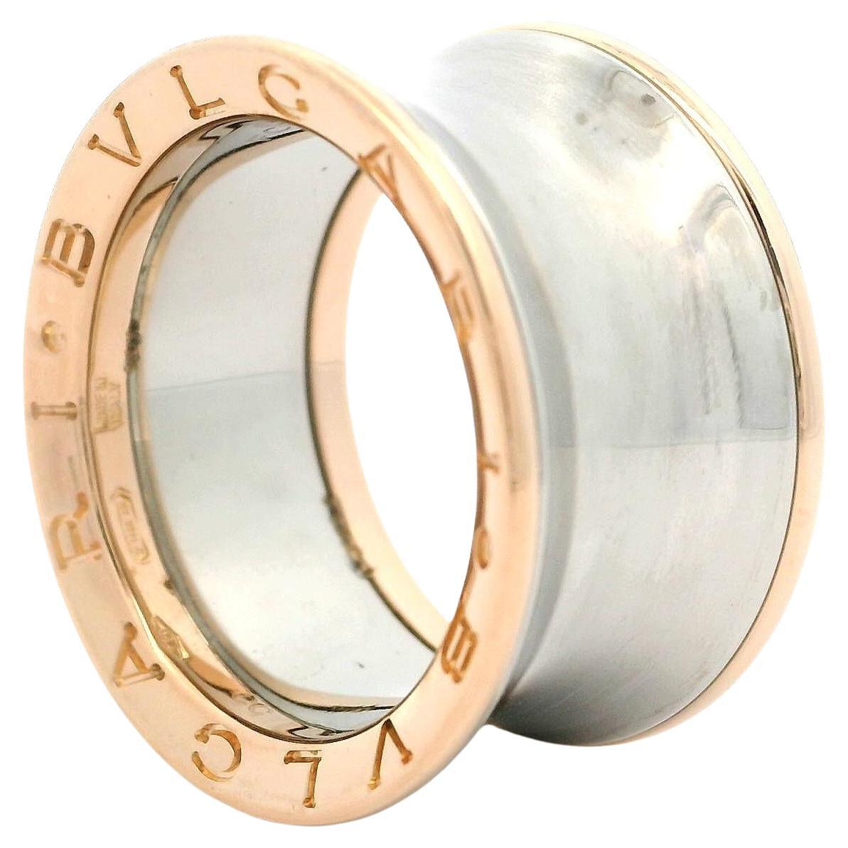Bulgari Anish Kapoor 18k Rose Gold w/ Stainless Steel B.Zero1 Concave Band Ring