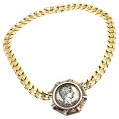 Bulgari Collana a catena in oro giallo con diamanti Monet antichi