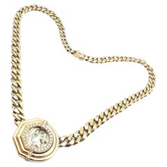 Bulgari Antique Coin Monete Diamond Yellow & White Gold Link Chain Necklace