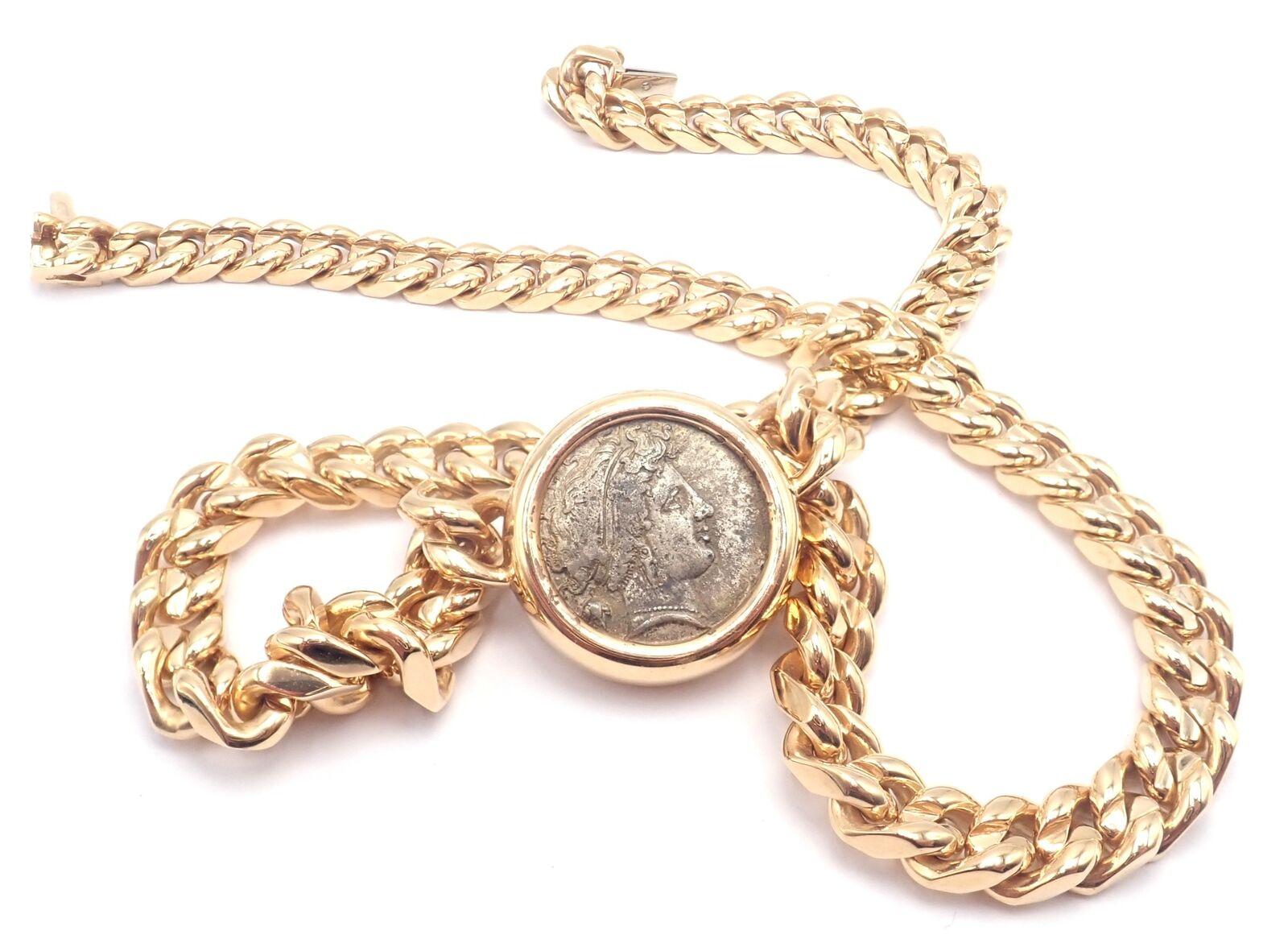 Bulgari Antike Münze Monete Gelbgold Gliederkette Halskette im Angebot 8