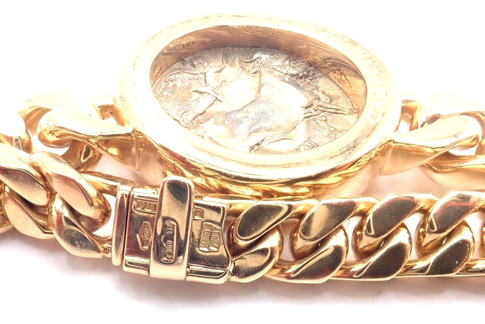 Bulgari Antike Münze Monete Gelbgold Gliederkette Halskette im Angebot 4