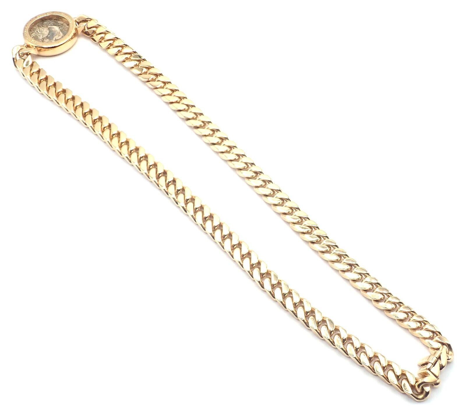 Bulgari Antike Münze Monete Gelbgold Gliederkette Halskette im Angebot 5
