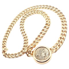Bulgari Vintage Coin Monete Yellow Gold Link Chain Necklace