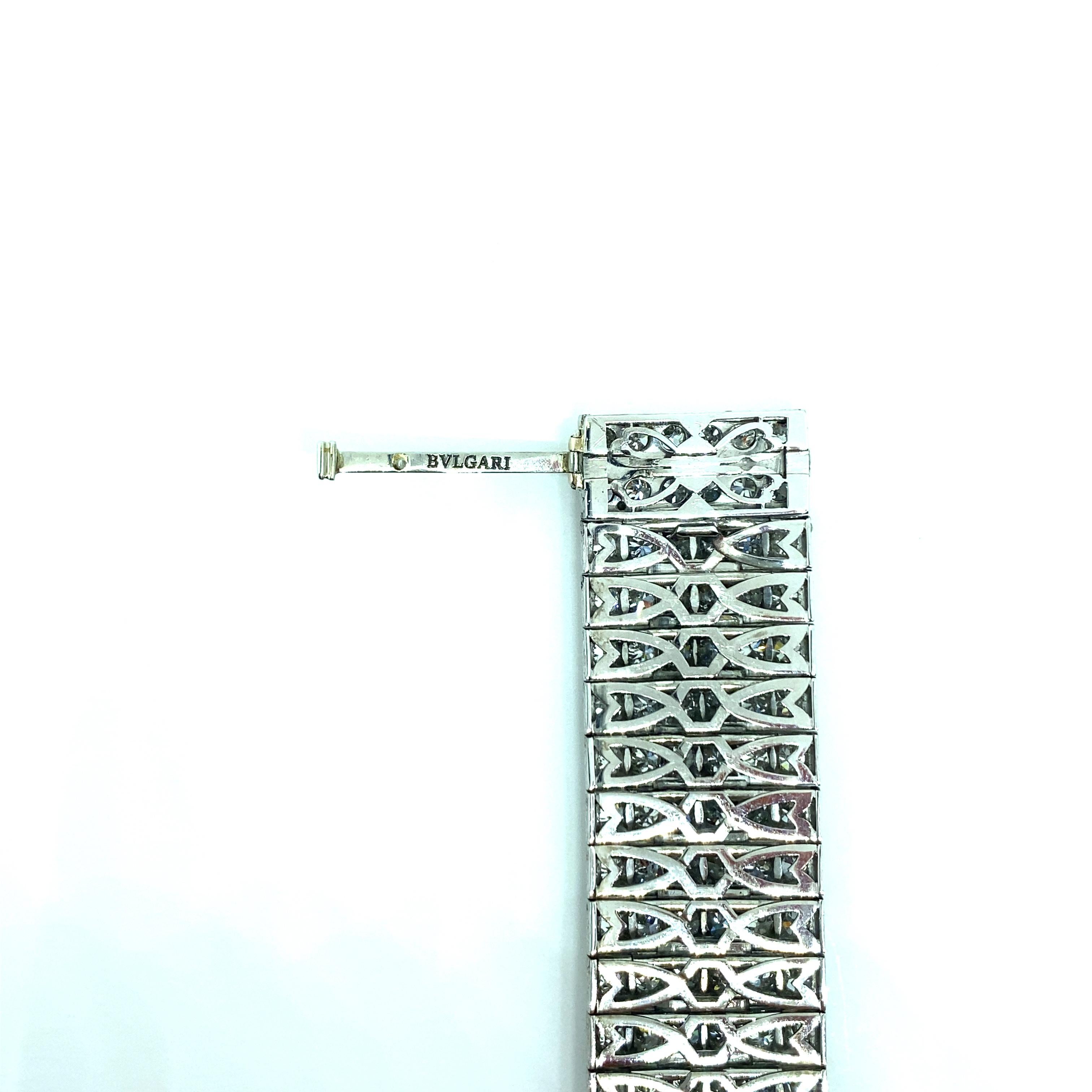 Bulgari Bulgari: Platin-Tennisarmband mit 30 Karat Diamanten im Art-déco-Stil 4