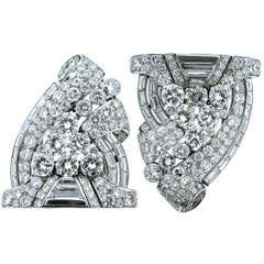 Antique Bulgari Art Deco Diamond Clips or Brooch, circa 1935