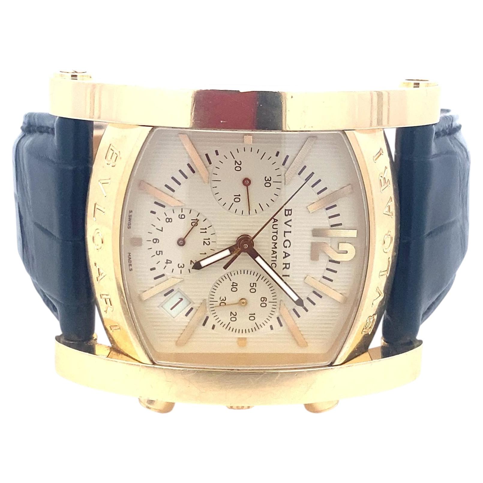 Reloj cronógrafo automático Bulgari Assioma de oro rosa de 18 quilates, con caja y documentación