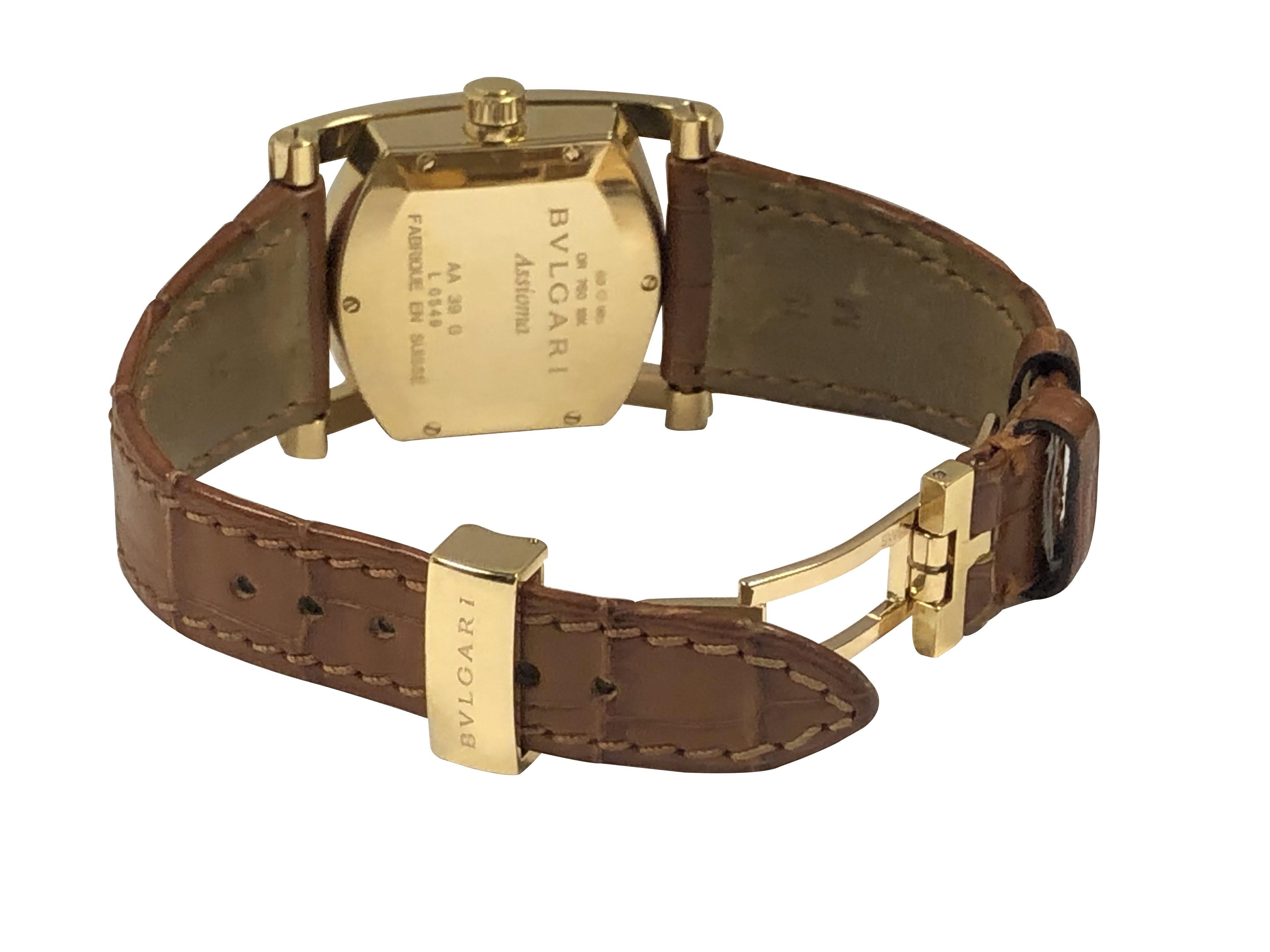 Bulgari Assioma Große 18k Gold Quarz-Armbanduhr Ref: AA 39 G für Damen oder Herren