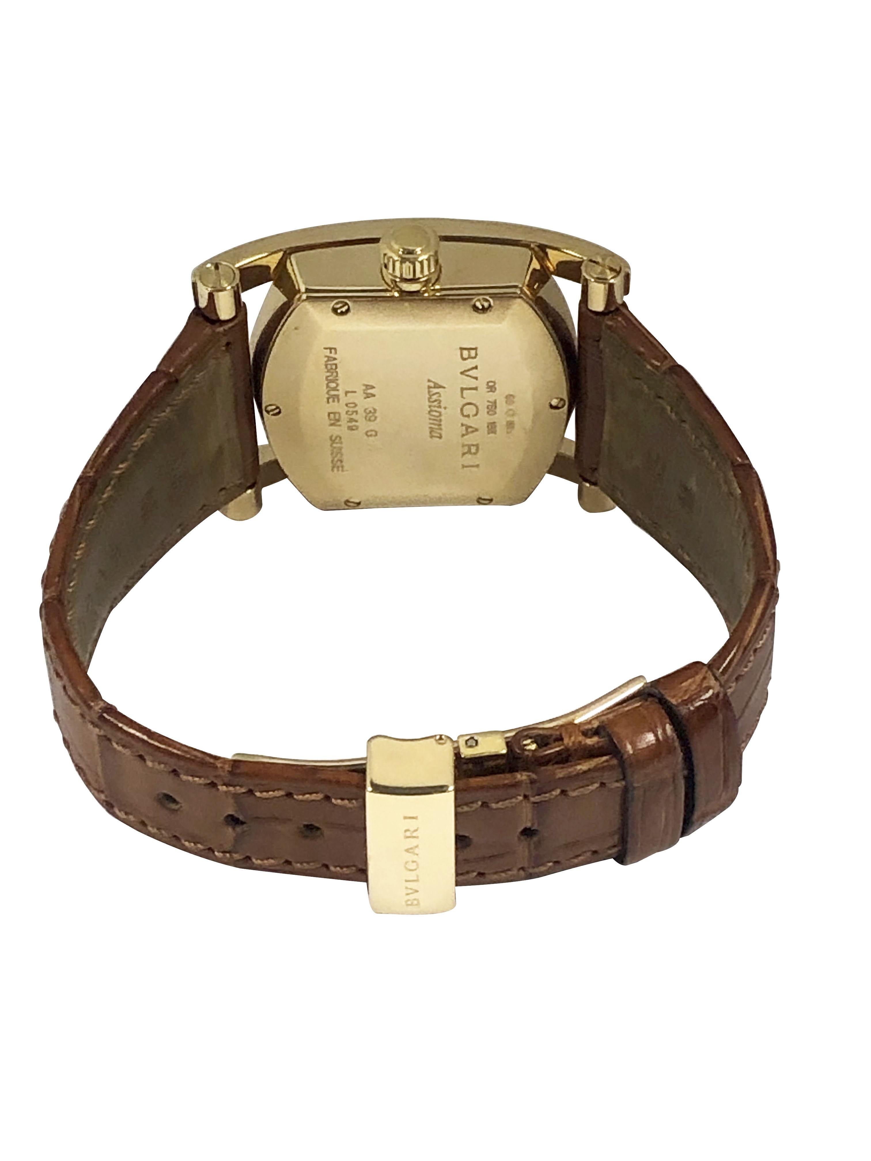 Bulgari Assioma Große 18k Gold Quarz-Armbanduhr Ref: AA 39 G 1