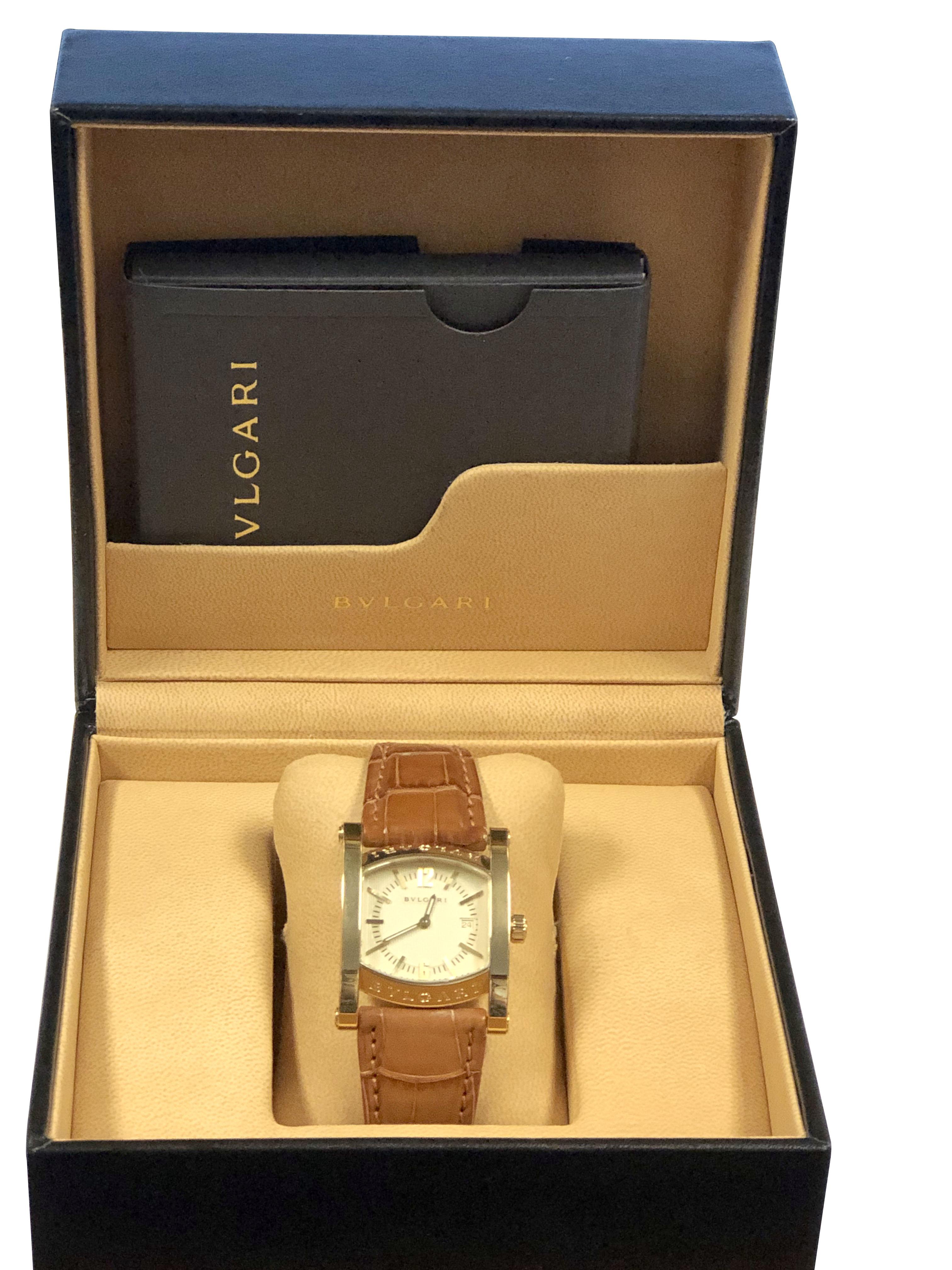 Bulgari Assioma Große 18k Gold Quarz-Armbanduhr Ref: AA 39 G 2
