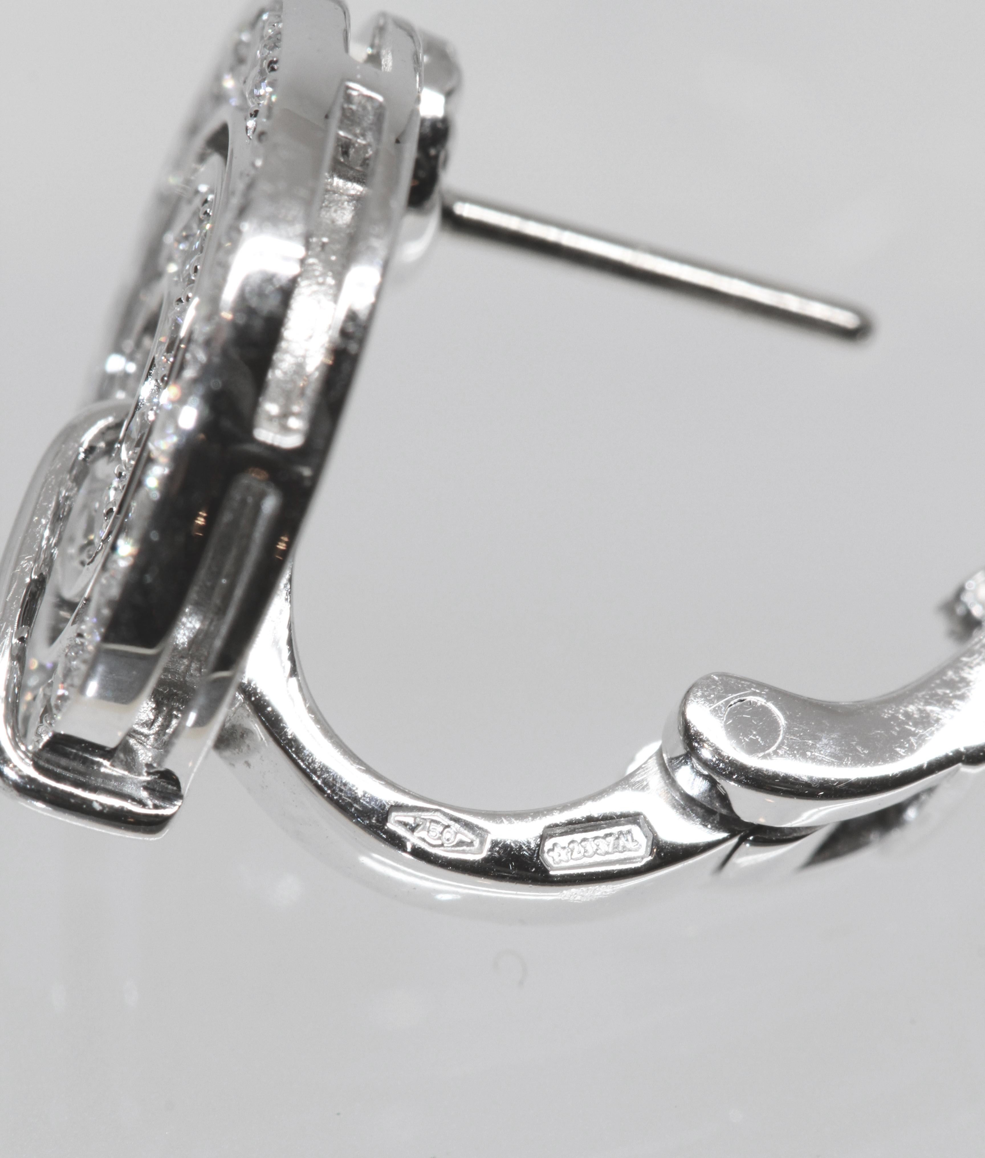 Brilliant Cut Bulgari Astral 18K White Gold Diamond Earrings