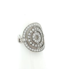 Bulgari Astrale Cerchi 18k White Gold Diamond Concentric Ring w/ Swivel Shank