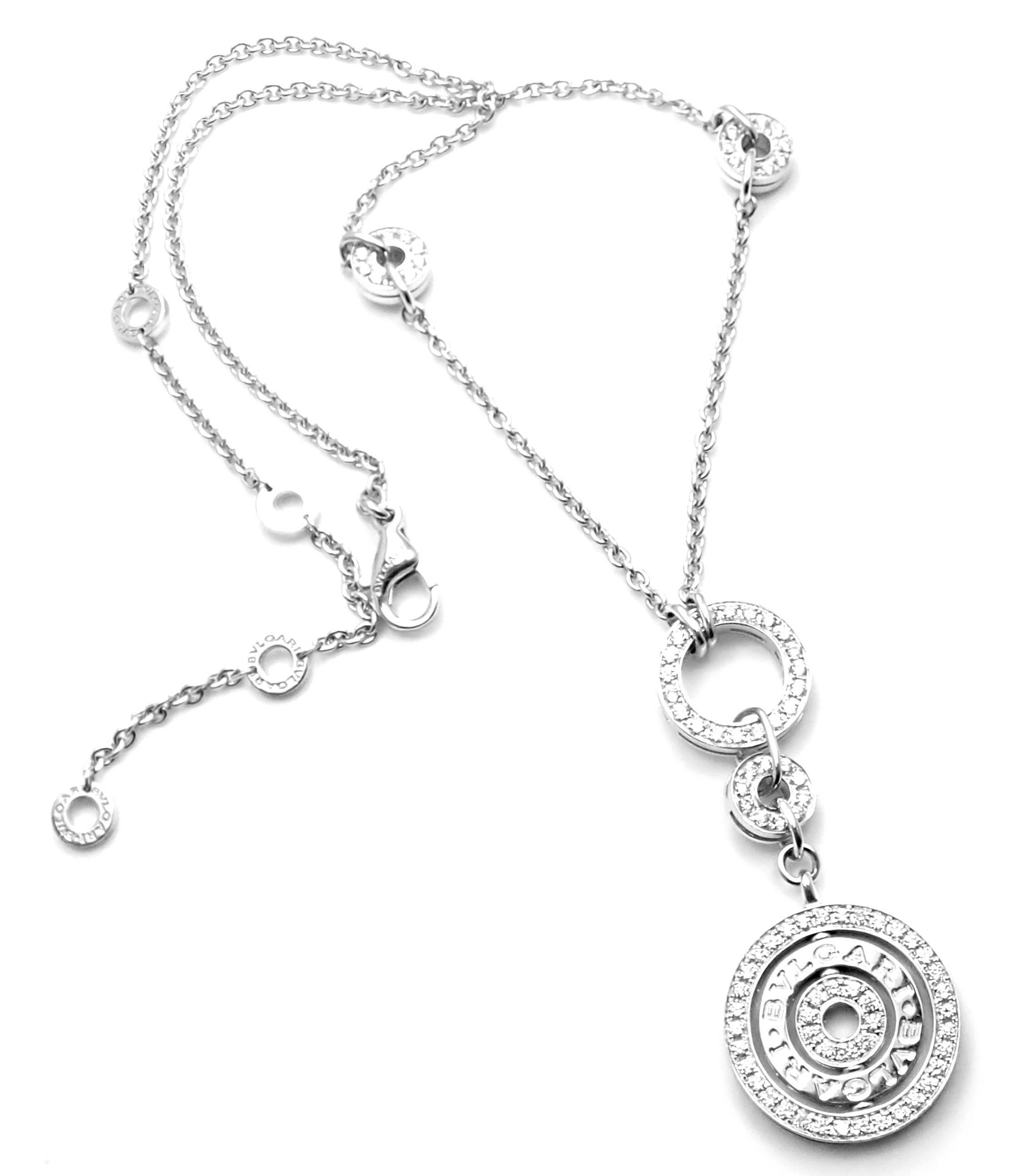 Bulgari Astrale Cerchi Weißgold-Gliederkette mit Diamantanhänger 7