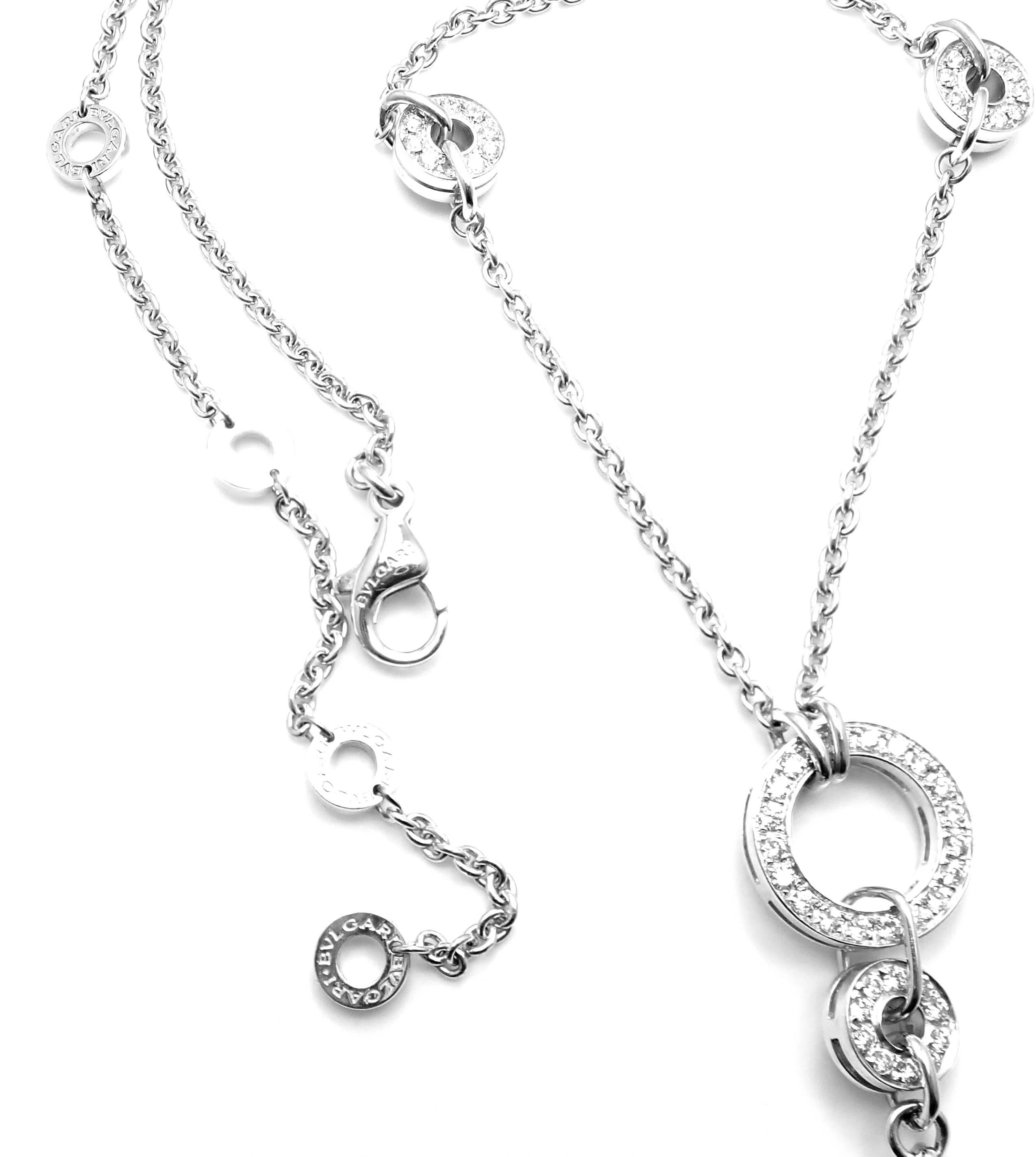 Bulgari Astrale Cerchi Weißgold-Gliederkette mit Diamantanhänger 8