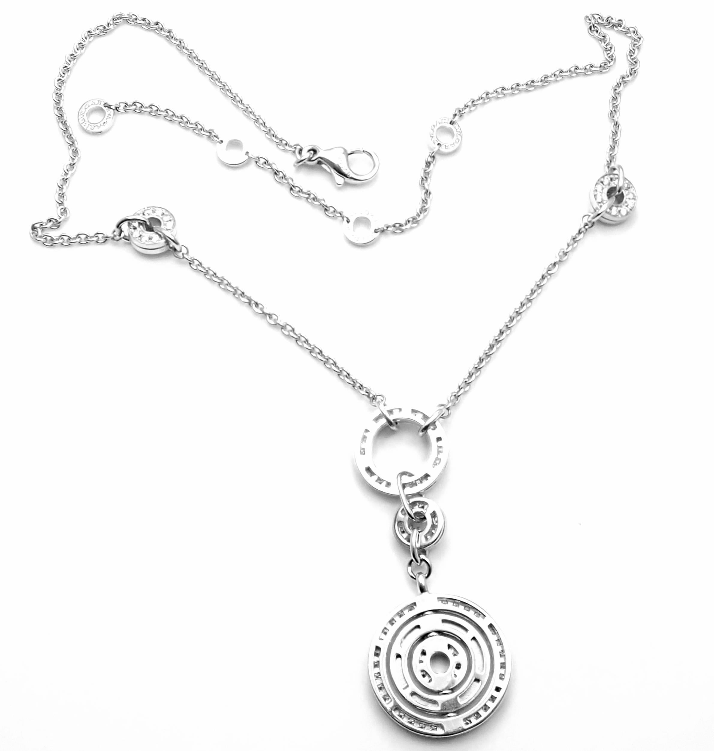 Bulgari Astrale Cerchi Weißgold-Gliederkette mit Diamantanhänger 5