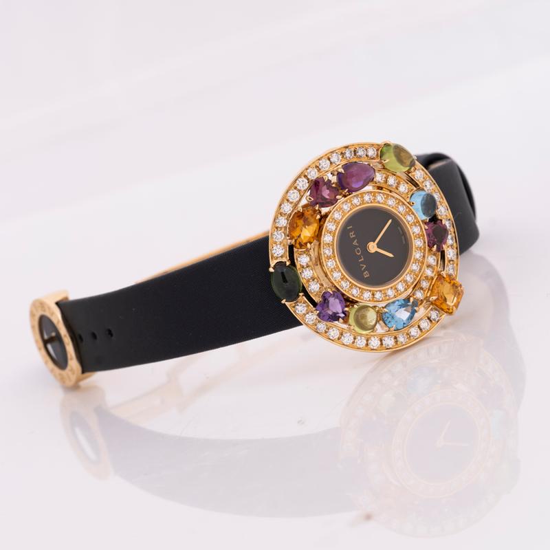 Women's Bulgari Astrale Cerchi Yellow Gold Multi Gem-Set AE36G For Sale