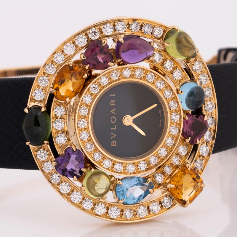 Bulgari Astrale Cerchi Yellow Gold Multi Gem-Set AE36G For Sale 2