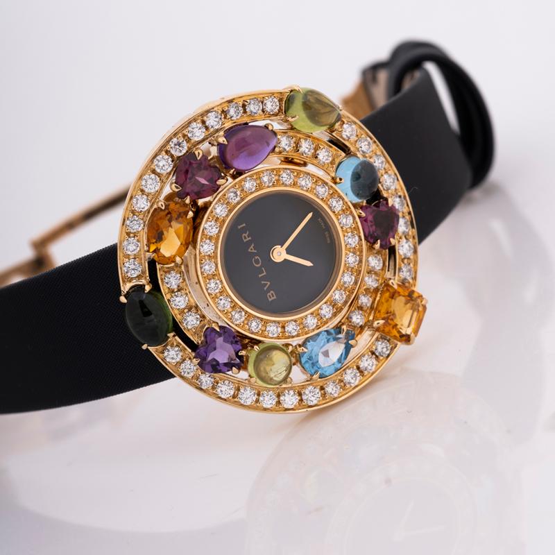 Bulgari Astrale Cerchi Yellow Gold Multi Gem-Set AE36G For Sale 4