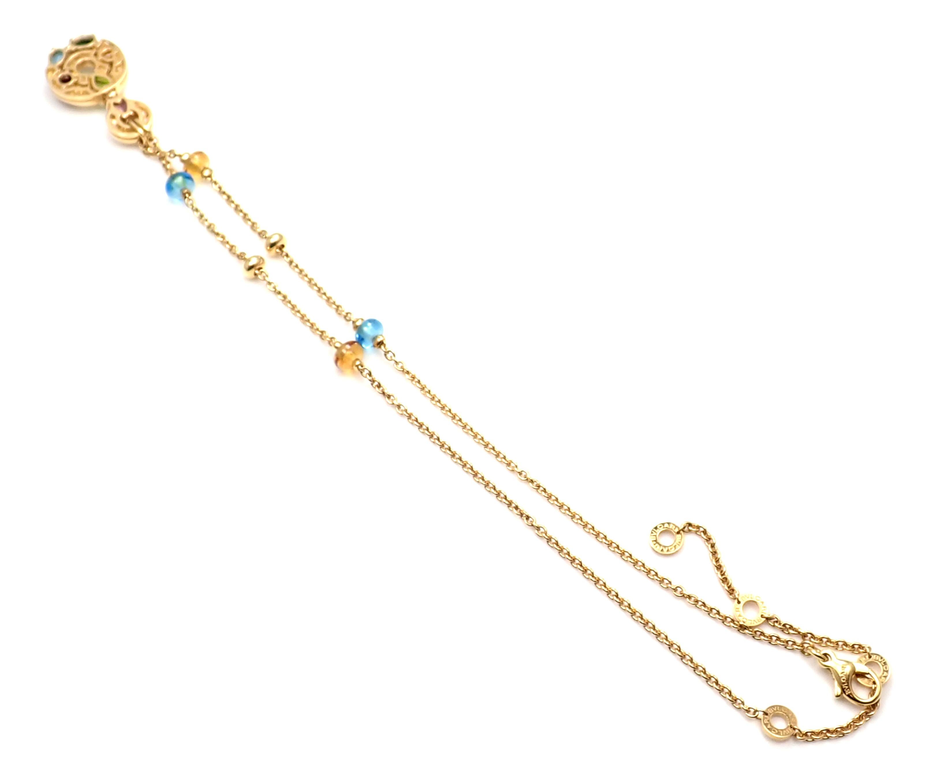 Bulgari Astrale Diamond Color Stone Yellow Gold Pendant Necklace 6